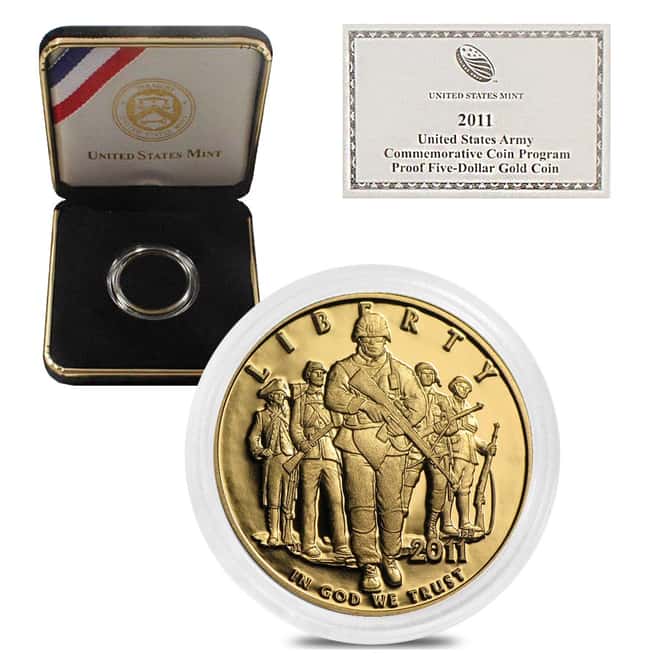 2011-W Gold $5 Commemorative US Army Proof (w/Box & COA)