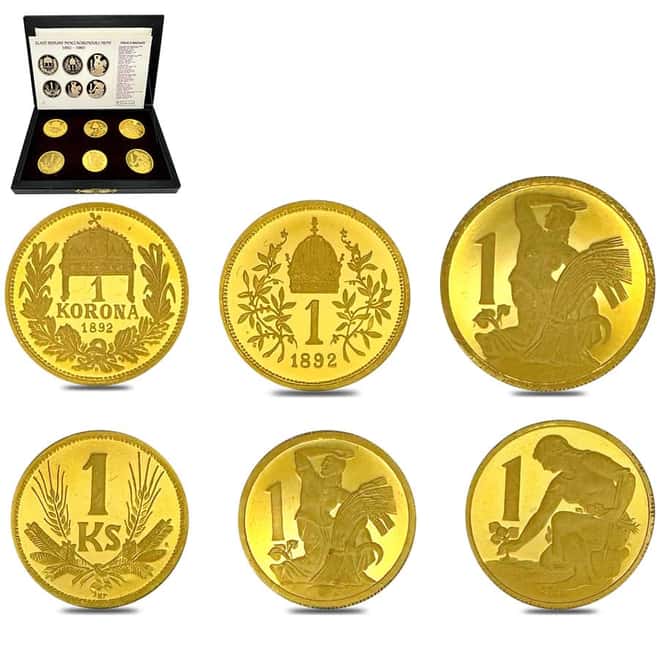 1892-1960 Slovakia Coins of the Crown Proof Gold 6-Coin Set