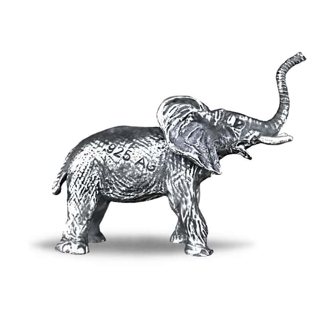 2 oz Elephant Cast Silver Bullion Exchanges .925 Silver Sterling (Antiqued)