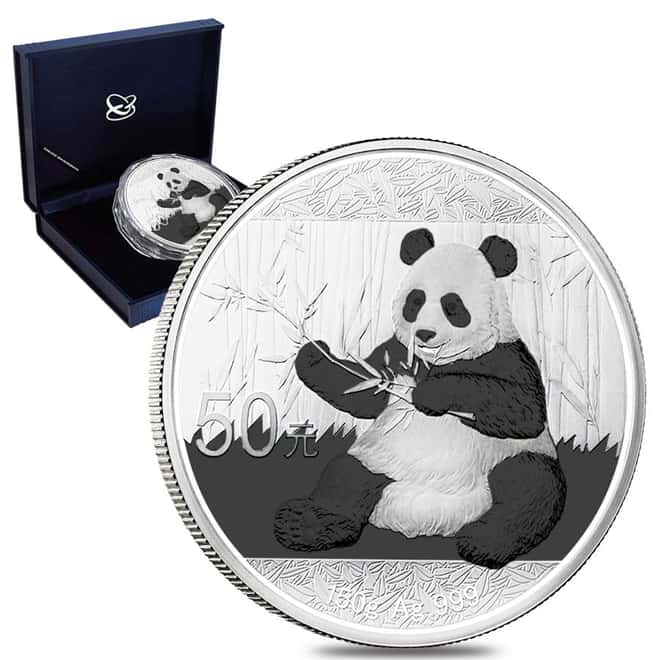 2017 150 gram Chinese Silver Panda 50 Yuan .999 Fine Proof (w/Box & COA)