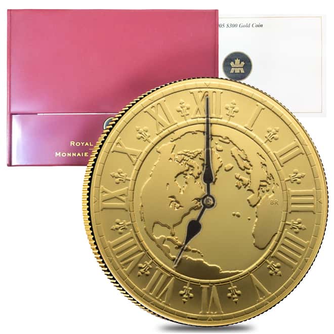2005 Canada $300 Implementation of Standard Time 45 gram 14 K Proof Gold Coin (w/Box & COA)