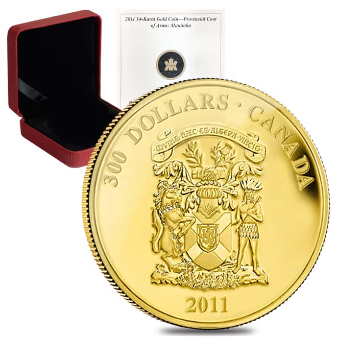2011 Canada $300 Nova Scotia Coat of Arms 60 gram 14 Karat Proof Gold Coin (w/Box & COA)