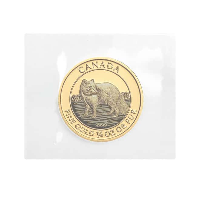 2014 1/4 oz $10 Canadian Gold Arctic Fox .9999 Fine BU (Sealed)
