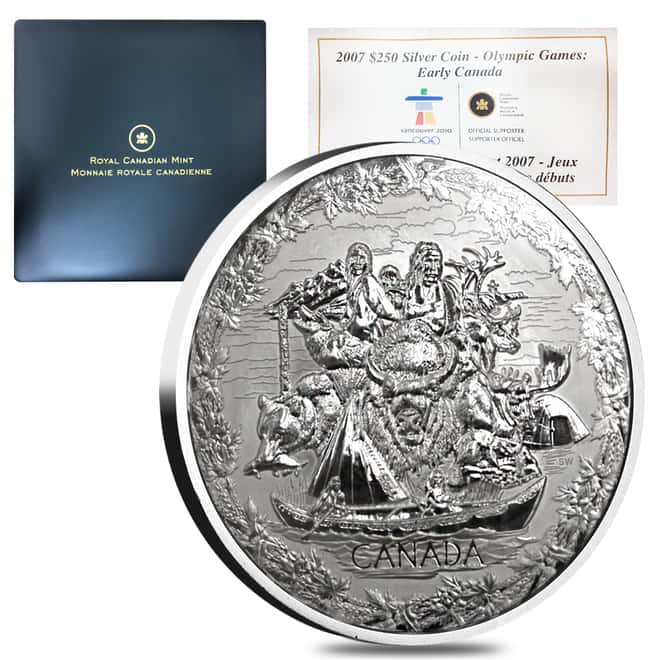 2007 Canada 1 Kilo Proof Silver $250 Olympic Games Early Canada (w/Box & COA)