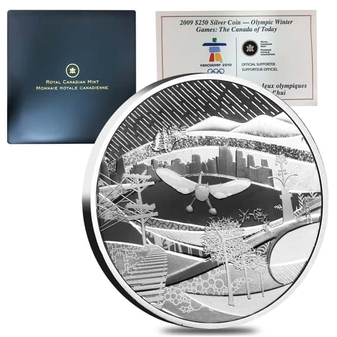 2009 Canada 1 Kilo Proof Silver $250 Olympic Games The Canada of Today (w/Box & COA)