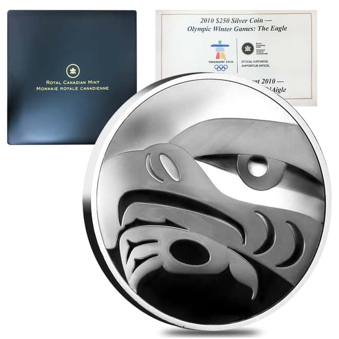 2010 Canada 1 Kilo Proof Silver $250 Olympic Games The Eagle (w/Box & COA) 