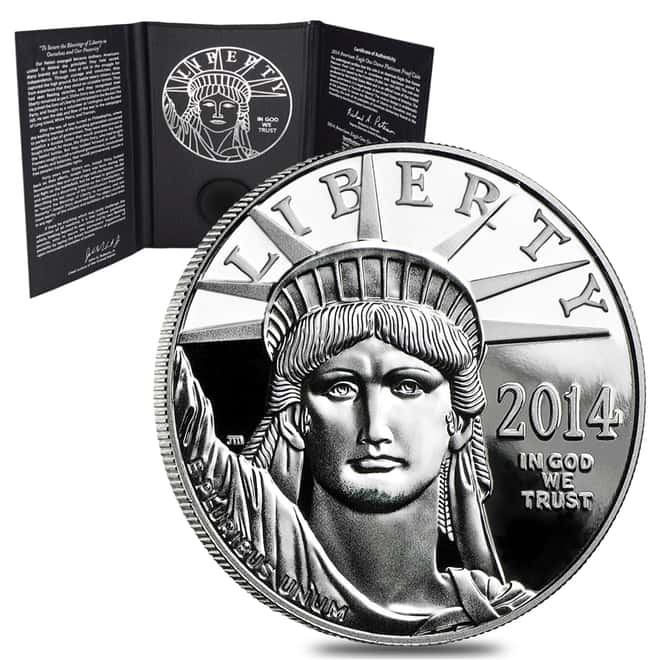 2014-W 1 oz Platinum American Eagle Proof Coin (w/Box & COA)