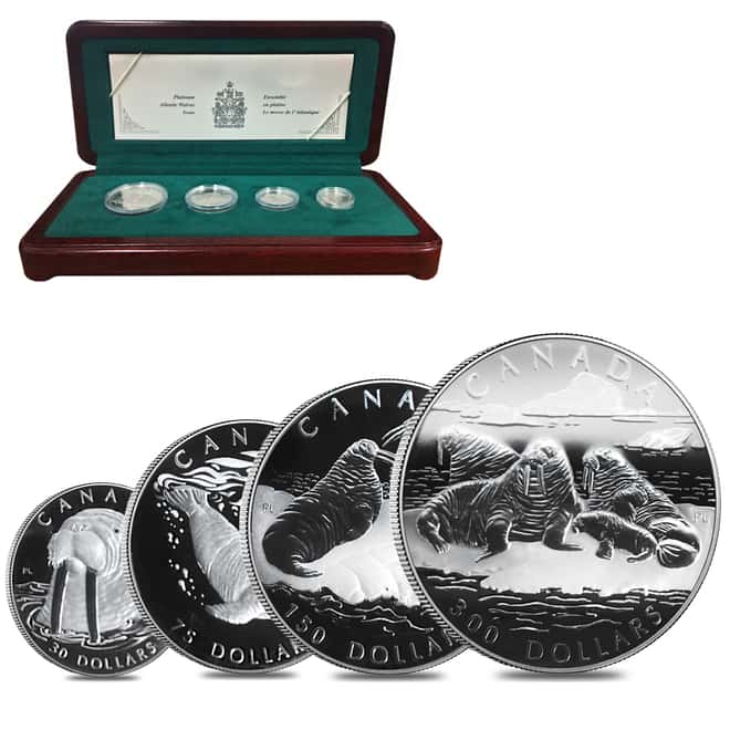 2003 Canada 1.85 oz Proof Platinum Atlantic Walrus .9995 Fine 4-Coin Set (w/Box & COA)