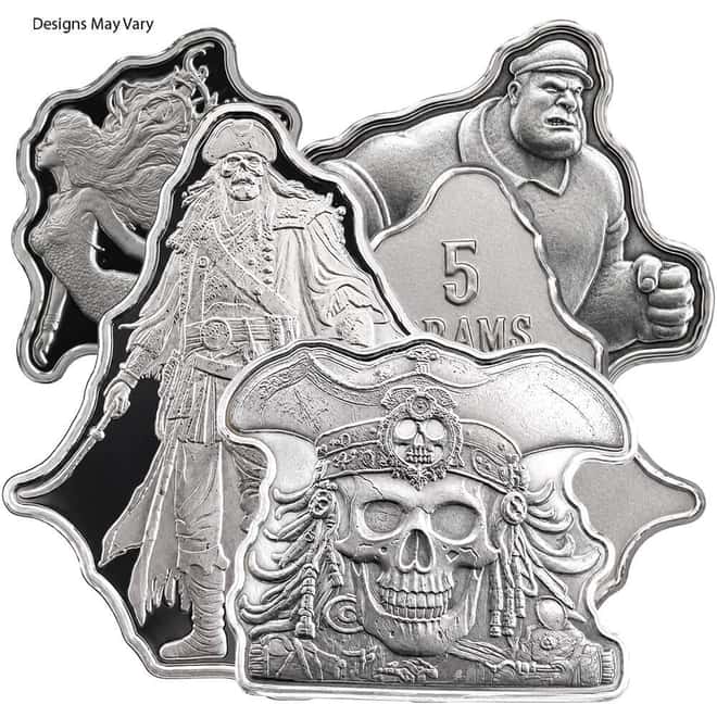 5 Gram Silver Shaped Minted Bar .999+ Fine