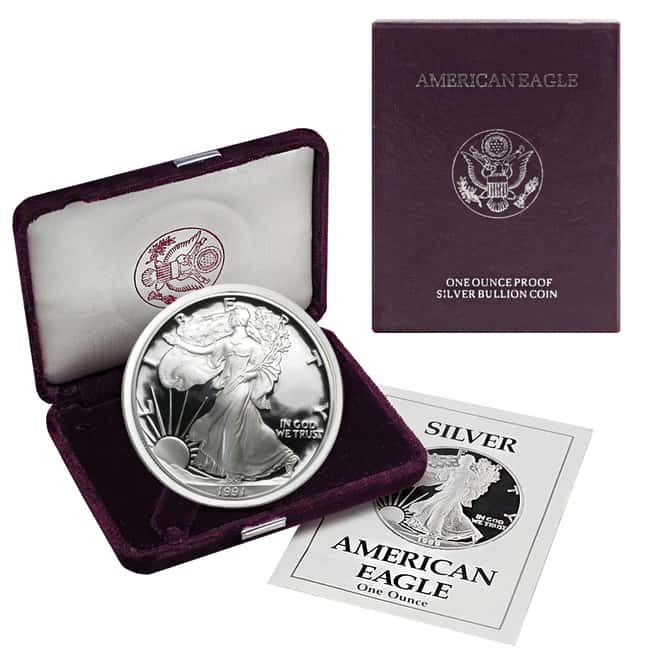 1991-S 1 oz Proof Silver American Eagle (w/Box & COA)