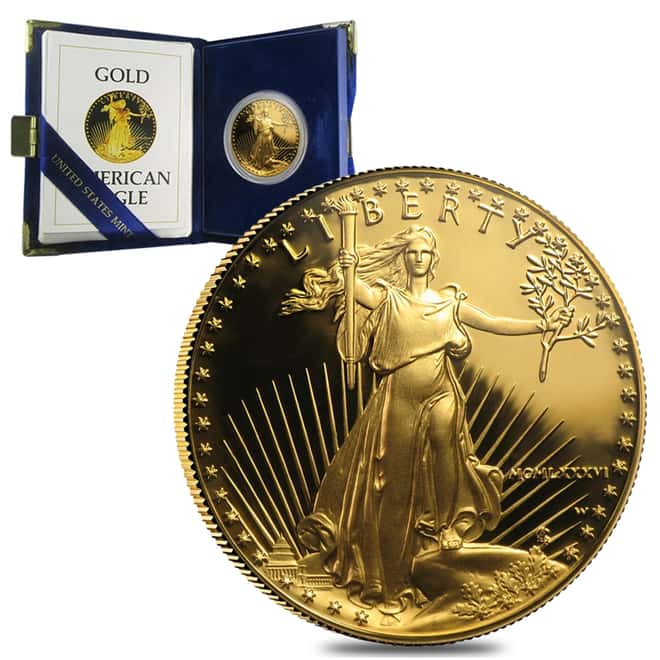 1986-W 1 oz Proof Gold American Eagle (w/Box & COA)