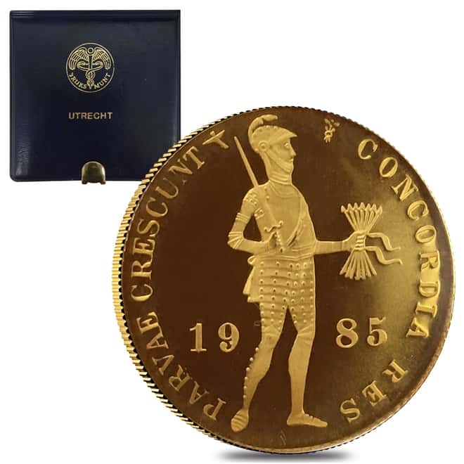 1985 Netherlands 1 Ducat Proof Gold Coin AGW .1104 oz (w/Box and COA)