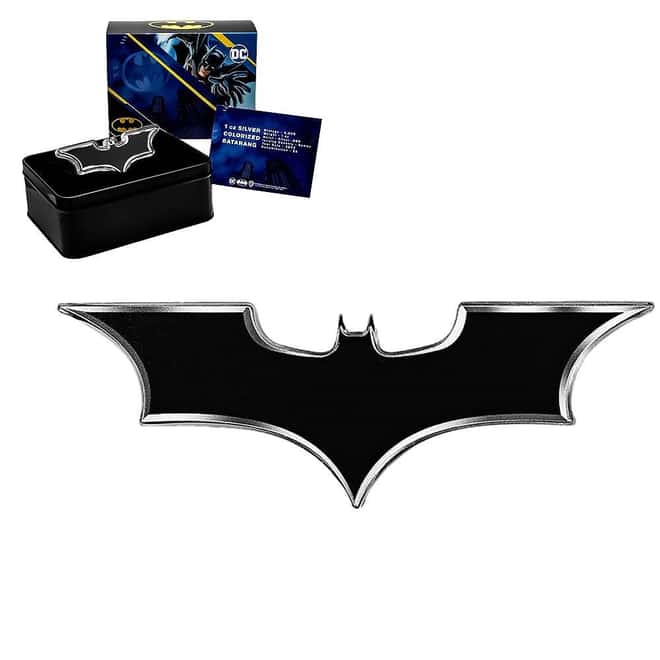 2022 Samoa 1 oz DC Comics Batman Batarang Proof Colorized Silver Coin