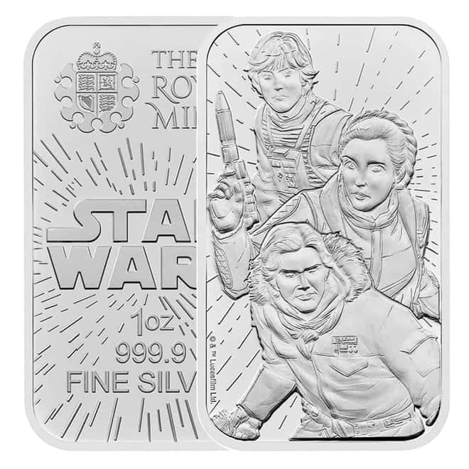 1 oz Royal Mint Star Wars Light Side Silver Bar .9999 Fine (Sealed)