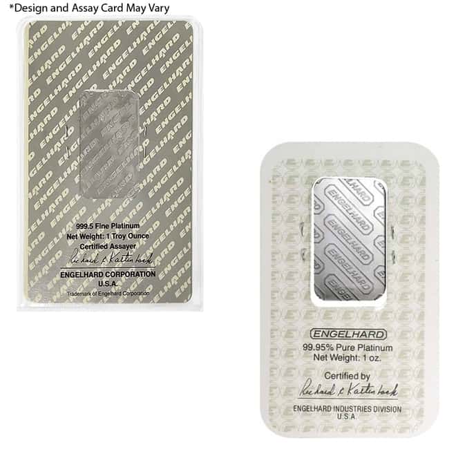1 oz Engelhard Platinum Vintage Bar .9995 Fine (In Assay)