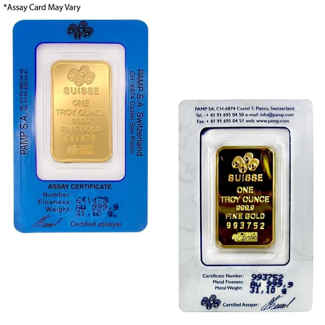 Vintage Assay - 1 oz Gold Bar PAMP Suisse Lady Fortuna .9999 Fine