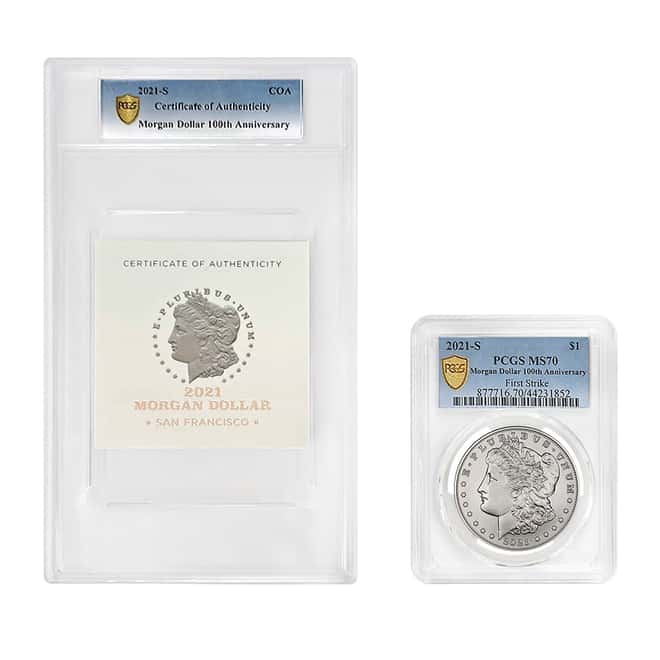 2021-S Morgan Silver Dollar Centennial PCGS MS 70 FS (w/COA)