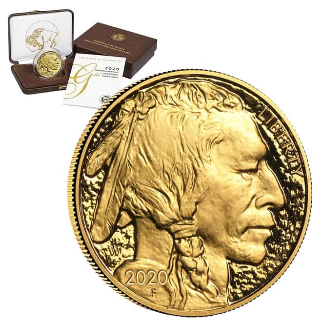 2020-W 1 oz $50 Proof Gold American Buffalo (w/Box & COA)
