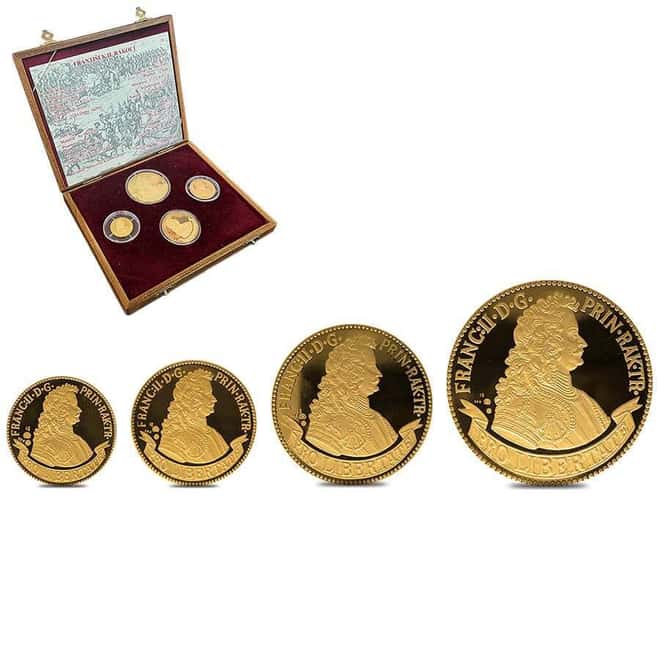 1.96 oz Proof Gold Hungary Francis II Rakoczi Ducat 4-Coin Set