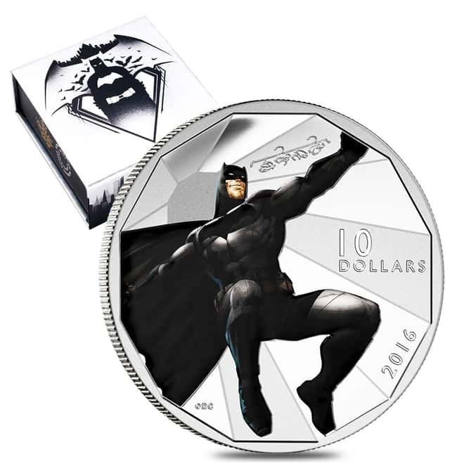 2016 Canada Proof 1/2 oz Silver $10 Batman v Superman: DOJ – Batman (w/Box & COA)