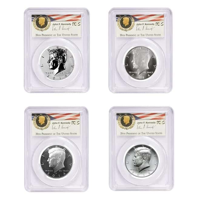 2014 50th Anniversary Kennedy Half-Dollar Silver 4-Coin Set PCGS MS/PF 70