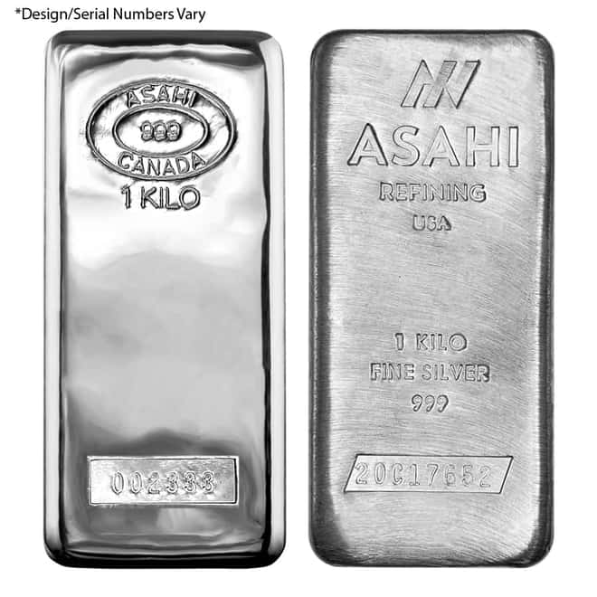 1 kilo Asahi Silver Bar .999 Fine