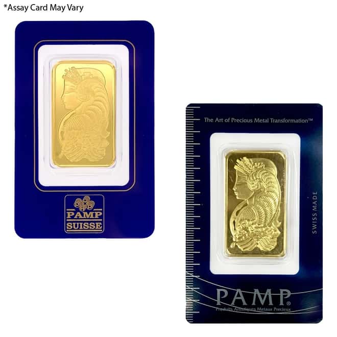 Vintage Assay - 1 oz Gold Bar PAMP Suisse Lady Fortuna .9999 Fine