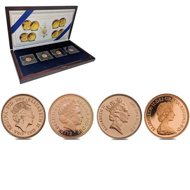 Gold Queen Elizabeth II Portrait Half Sovereign 4-Coin Proof Set