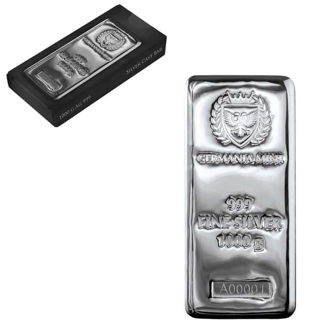 NEW - 1 Kilo Germania Mint Silver Bar .999 Fine (1000 Gram)