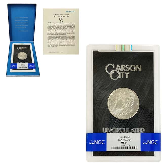 1884-CC Morgan Silver Dollar $1 NGC MS 64 (GSA)