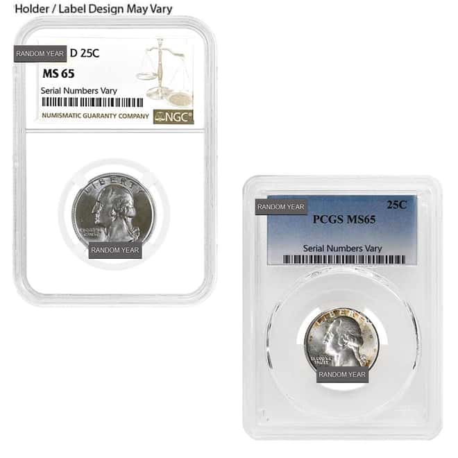 Washington Silver Quarter 25C NGC/PCGS MS 65 (Random Year)