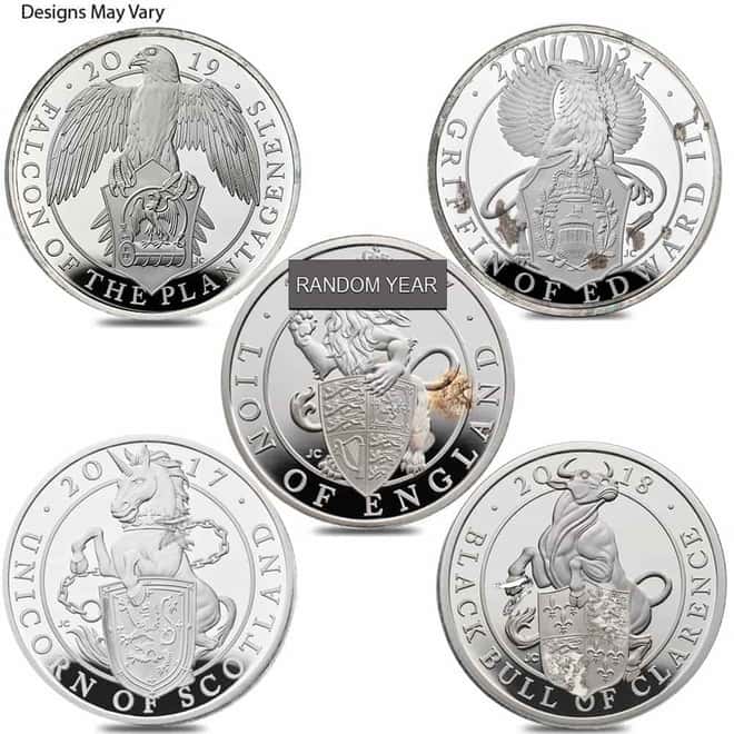 Great Britain 1 oz Proof Silver Queen's Beasts Coin Scruffy (Random Year)