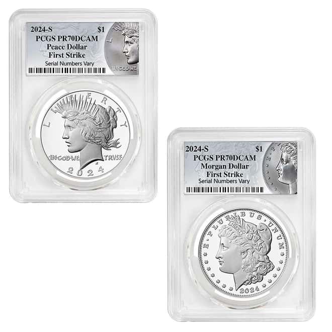 2024-S Morgan and Peace Silver Dollar Proof 2-Coin Set PCGS PF 70 FS (Morgan/Peace)