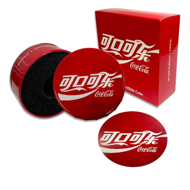 NO COIN - 2020 6 gram Fiji Coca-Cola China Bottle Cap $1 Proof Silver Coin (OEM Box & COA)