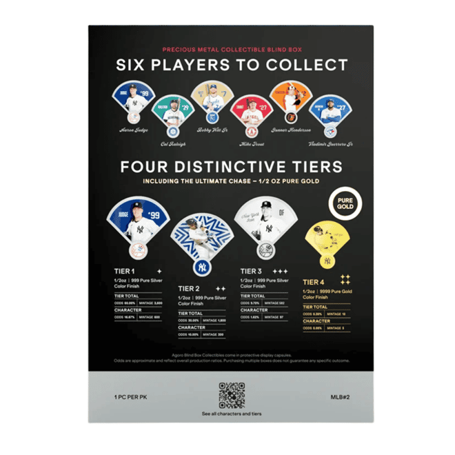 2026 Niue Major League Baseball® MLB American League 1/2 oz Coin Blind Box (Sealed)