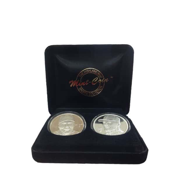 Roger Maris&Mark McGwire Highland Mint Fine Silver Ltd Edition Commemorative Medallion COA