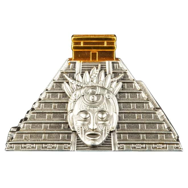 2022 5 oz Silver Mayan Pyramid 3D Shaped Coin Nicaragua .999 Fine (w/Box & COA)