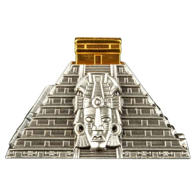 2022 5 oz Silver Mayan Pyramid 3D Shaped Coin Nicaragua .999 Fine (w/Box & COA)