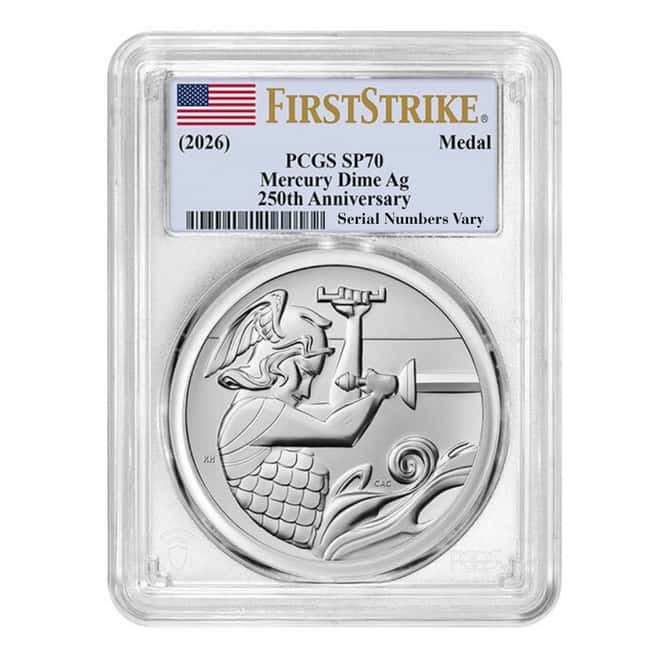 2026 1 oz Best of the US Mint 1916 Mercury Dime Silver Medal PCGS MS 70 FS