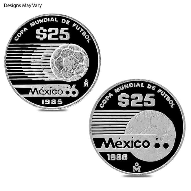 Mexico 25 Pesos 1986 FIFA World Cup Proof Silver Coin (Random Design/Year)