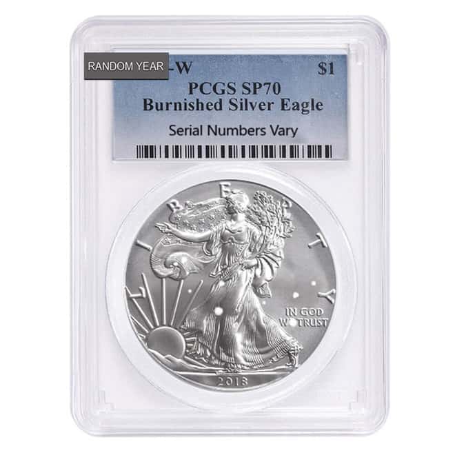 MILKY - 1 oz Burnished Silver American Eagle NGC/PCGS MS/SP 70 (Random Year)