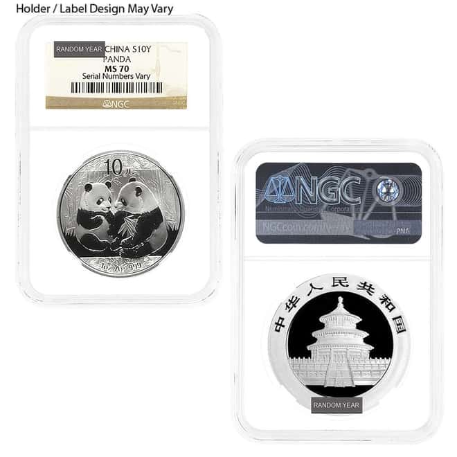 MILKY - 1 oz Chinese Silver Panda NGC / PCGS MS 70 (Random Year)