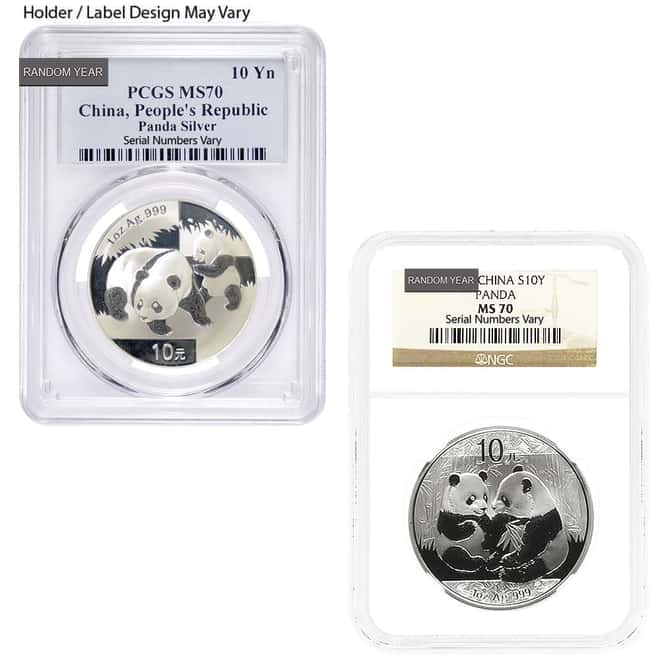 MILKY - 1 oz Chinese Silver Panda NGC / PCGS MS 70 (Random Year)