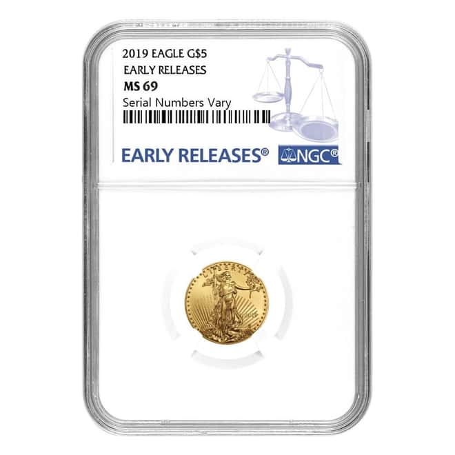 2019 1.85 oz Gold American Eagle 4-coin Set NGC MS 69 Early Releases