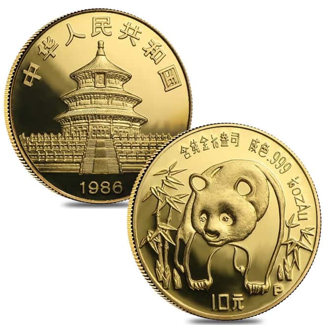 1986 P 1.9 oz Chinese Proof Gold Panda 5-Coin Set (Sealed)
