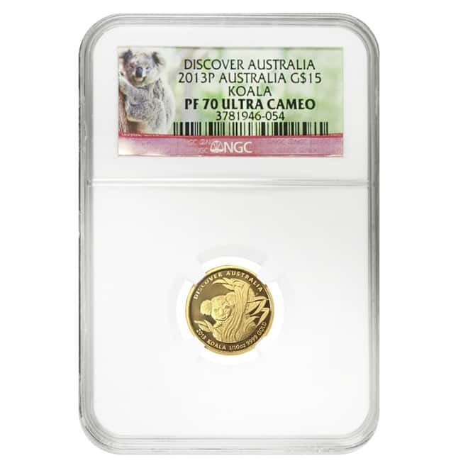 2013 P 0.60 oz Discover Australia Koala Proof Gold 2-Coin Set NGC PF 70 UCAM (w/Box & COA)
