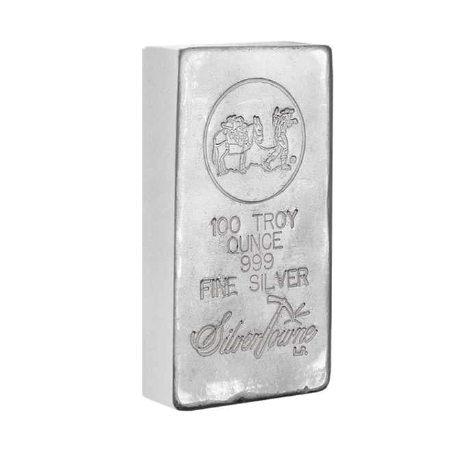 100 oz SilverTowne Prospector Silver Bar .999 Silver