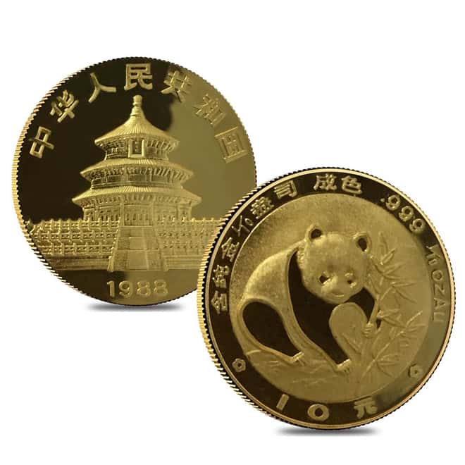 1988 P 1.9 oz Chinese Gold Panda 5-Coin Proof Set (Sealed)