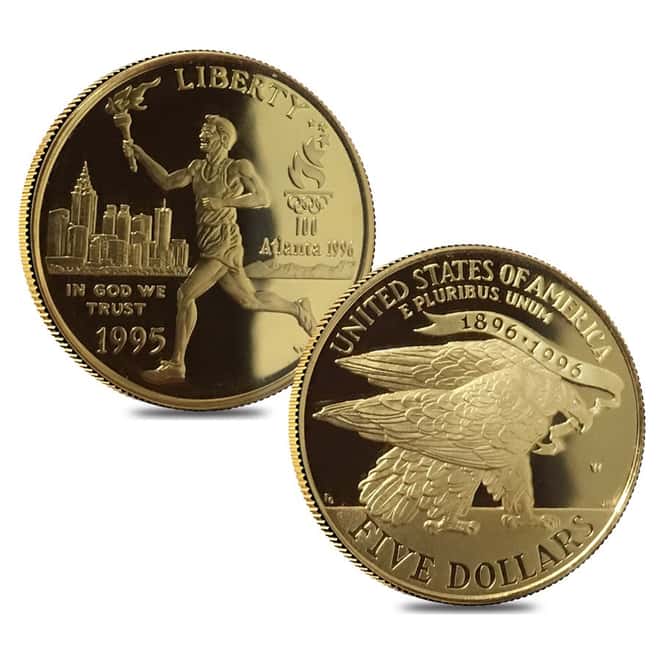 1995-1996 US Mint Atlanta Olympic Games Commemorative 16-Coin Proof Set (w/Box & COA)