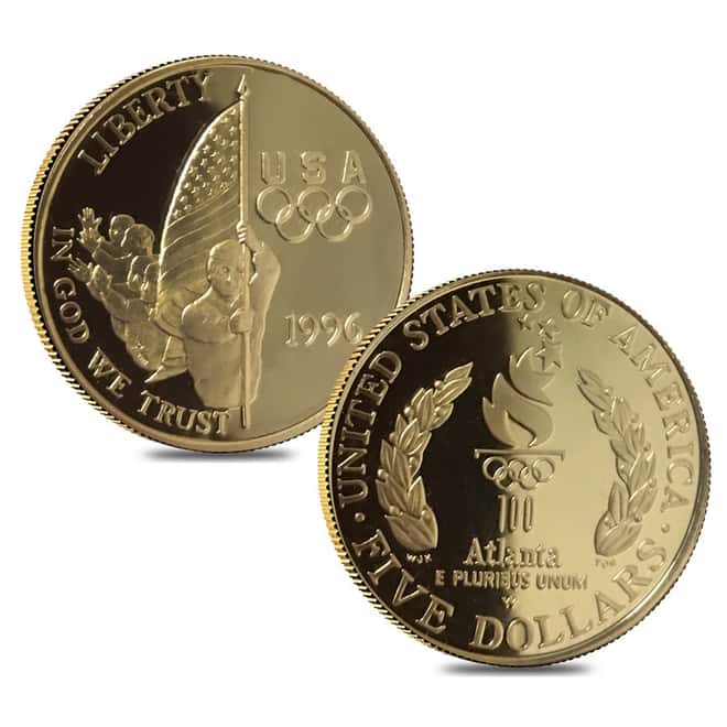 1995-1996 US Mint Atlanta Olympic Games Commemorative 16-Coin Proof Set (w/Box & COA)